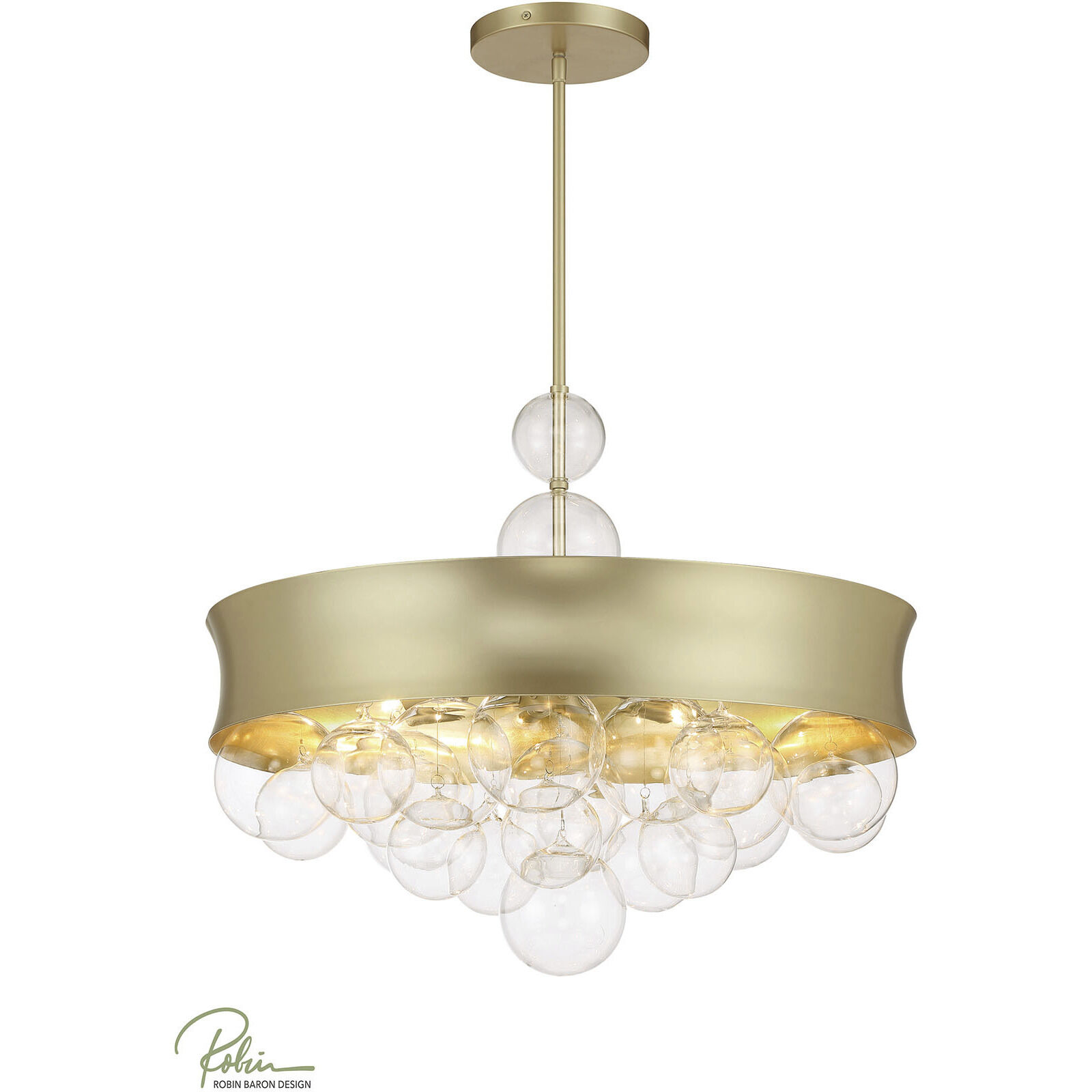 Verdi Square 8 Light 26 inch Soft Gold With Gold Leaf Convertible Pendant Ceiling Light